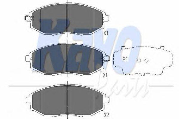 Комплект тормозных колодок, дисковый тормоз KAVO PARTS KBP-1011