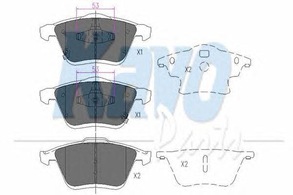 Комплект тормозных колодок, дисковый тормоз KAVO PARTS KBP-4553