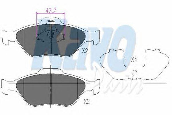 Комплект тормозных колодок, дисковый тормоз KAVO PARTS KBP4562