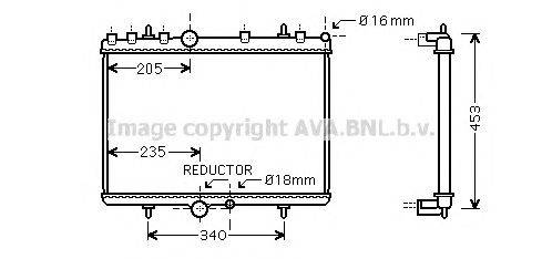 Радиатор, охлаждение двигателя AVA QUALITY COOLING PE2269