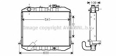 Радиатор, охлаждение двигателя AVA QUALITY COOLING TO2372