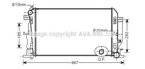 Радиатор, охлаждение двигателя AVA QUALITY COOLING VW2282