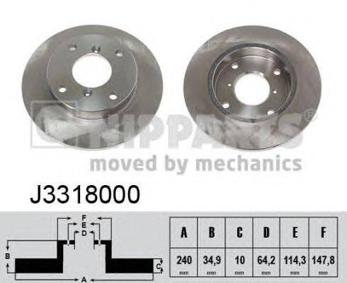 Тормозной диск NIPPARTS J3318000