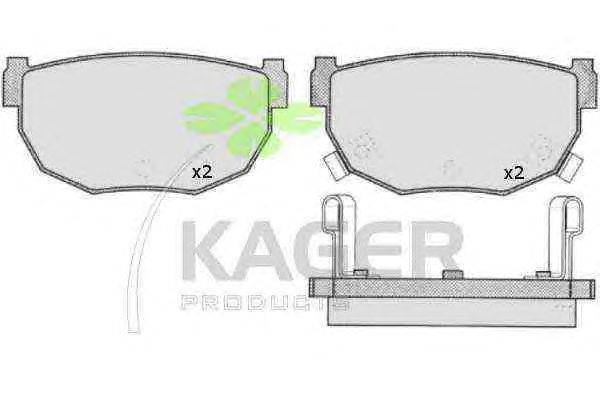 Комплект тормозных колодок, дисковый тормоз KAGER 350254