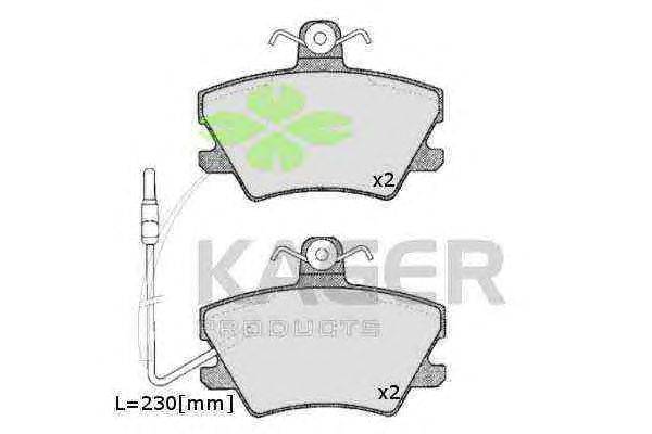 Комплект тормозных колодок, дисковый тормоз KAGER 21256