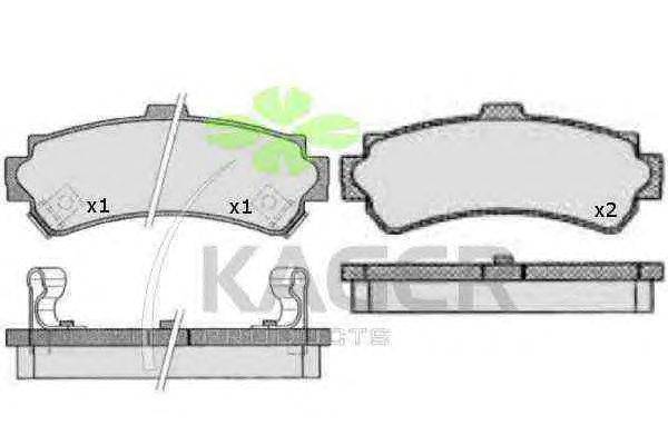 Комплект тормозных колодок, дисковый тормоз KAGER 35-0512
