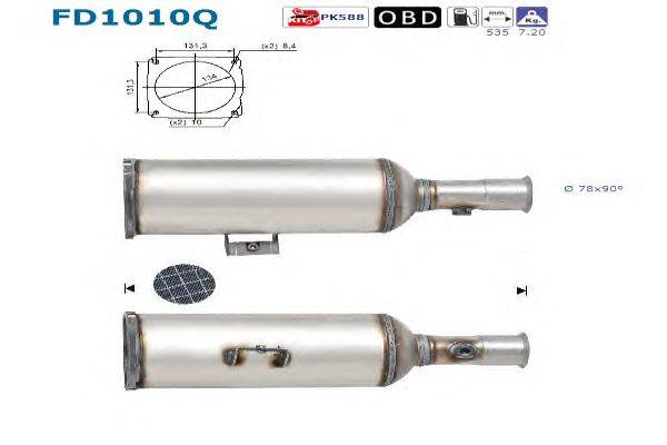 Сажевый / частичный фильтр, система выхлопа ОГ AS FD1010Q