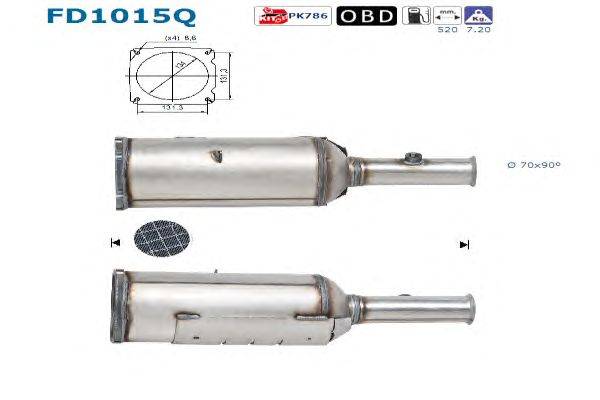 Сажевый / частичный фильтр, система выхлопа ОГ AS FD1015Q