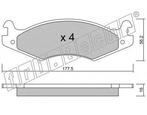 Комплект тормозных колодок, дисковый тормоз fri.tech. 135.0