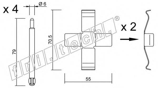 Комплектующие, колодки дискового тормоза fri.tech. KIT.077