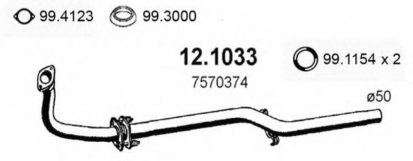 Труба выхлопного газа ASSO 12.1033