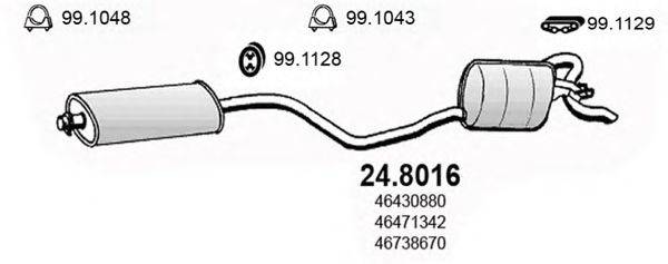 Средний / конечный глушитель ОГ ASSO 24.8016