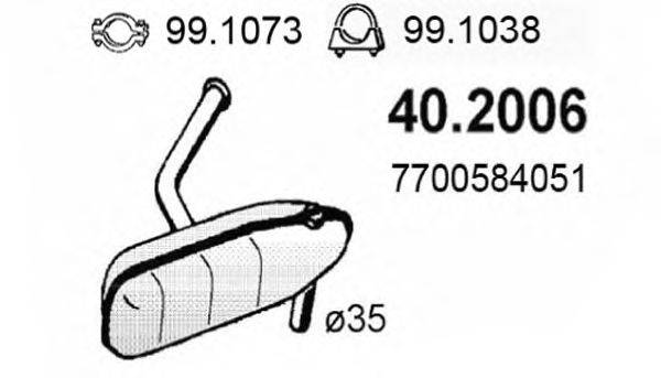 Предглушитель выхлопных газов ASSO 40.2006