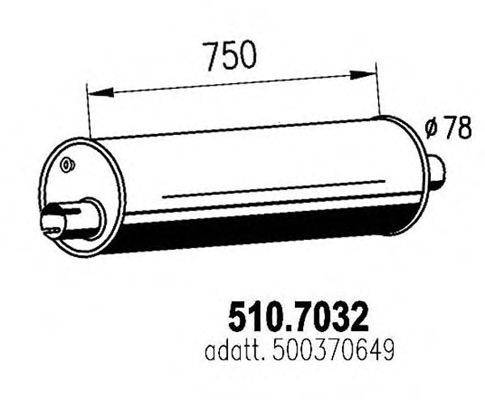 Средний / конечный глушитель ОГ ASSO 510.7032