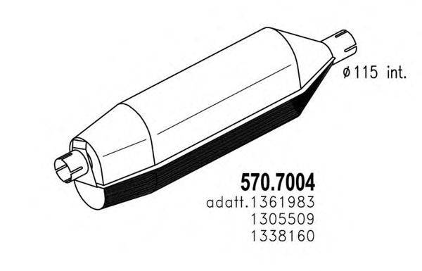 Средний / конечный глушитель ОГ ASSO 570.7004