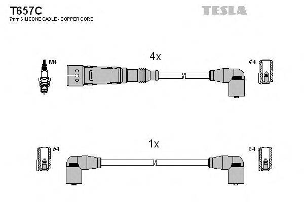 Комплект проводов зажигания TESLA T657C