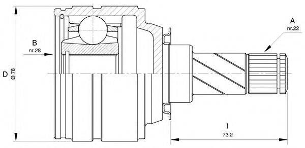 Шарнирный комплект, приводной вал OPEN PARTS CVJ5424.20