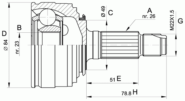 Шарнирный комплект, приводной вал OPEN PARTS CVJ5218.10