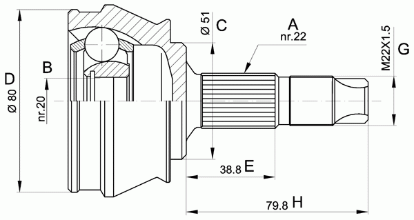 Шарнирный комплект, приводной вал OPEN PARTS CVJ5305.10