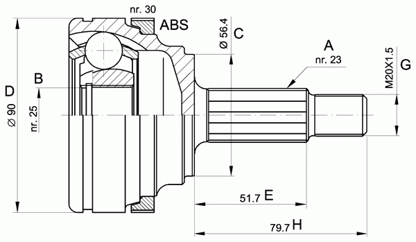 Шарнирный комплект, приводной вал OPEN PARTS CVJ5332.10