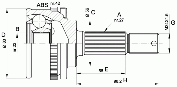 Шарнирный комплект, приводной вал OPEN PARTS CVJ5471.10