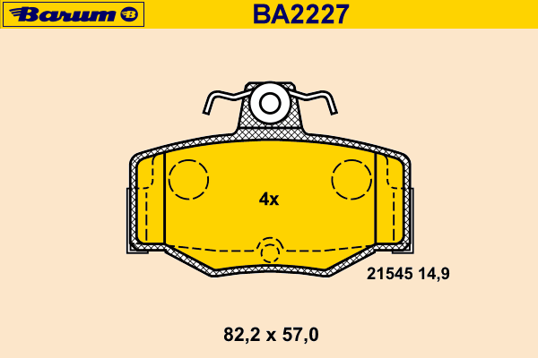 Комплект тормозных колодок, дисковый тормоз BARUM 21545