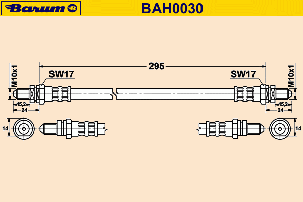 Тормозной шланг BARUM BAH0030