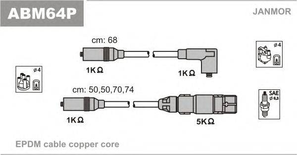 Комплект проводов зажигания JANMOR ABM64P