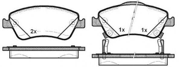 Комплект тормозных колодок, дисковый тормоз AUTODISTRUBUTION ADT342174