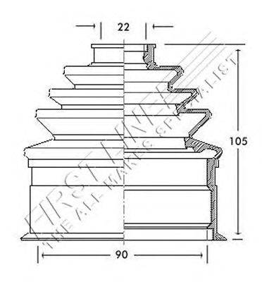 Пыльник, приводной вал FIRST LINE FCB2095
