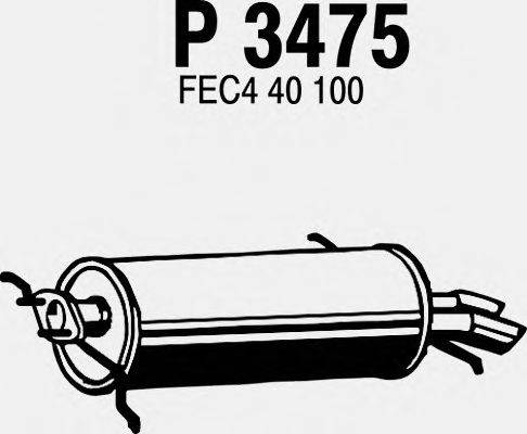 Глушитель выхлопных газов конечный FENNO P3475