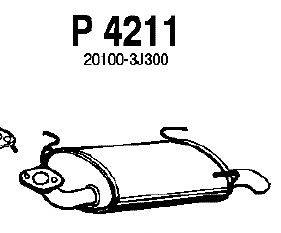 Глушитель выхлопных газов конечный FENNO P4211