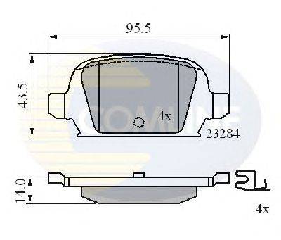 Комплект тормозных колодок, дисковый тормоз COMLINE CBP31135