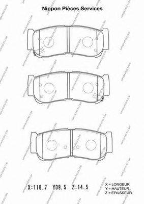 Комплект тормозных колодок, дисковый тормоз NPS 123902
