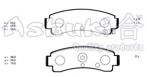 Комплект тормозных колодок, дисковый тормоз ASHUKI N011-86
