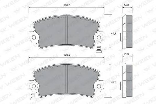 Комплект тормозных колодок, дисковый тормоз WEEN 151-1505