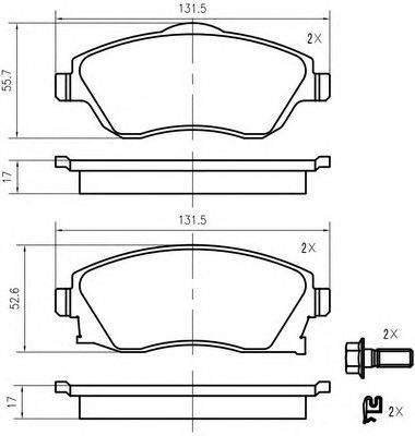 Комплект тормозных колодок, дисковый тормоз OPEL 93172261