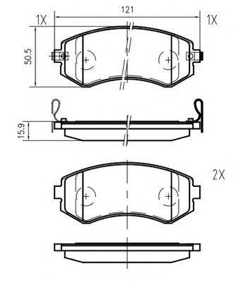 Комплект тормозных колодок, дисковый тормоз VEMA K636700