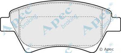 Комплект тормозных колодок, дисковый тормоз APEC braking PAD1308