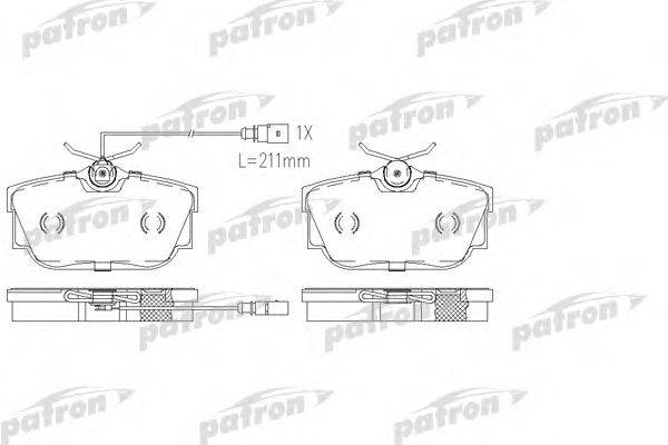 Комплект тормозных колодок, дисковый тормоз PATRON PBP1482
