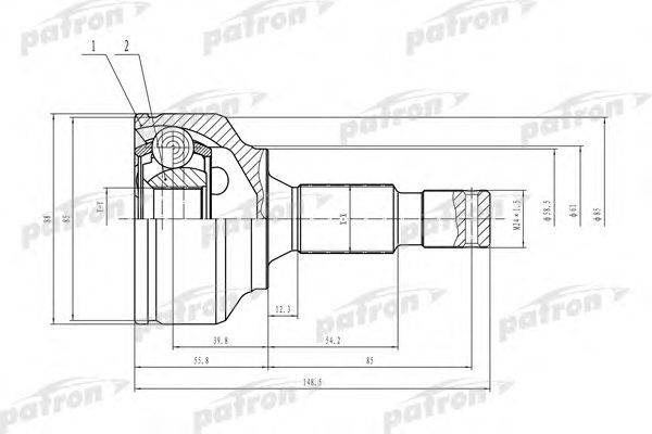 Шарнирный комплект, приводной вал PATRON PCV1469