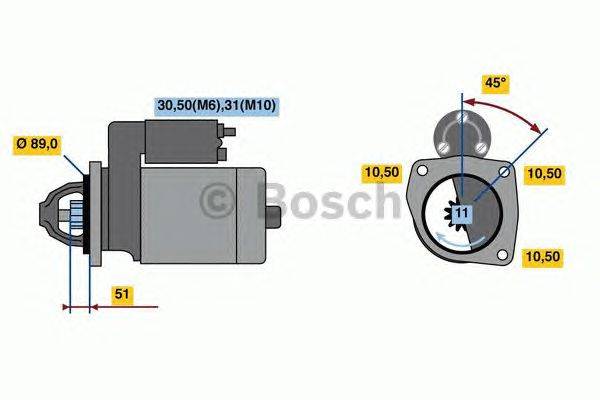 Стартер BOSCH 0 986 020 190