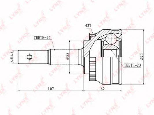 Шарнирный комплект, приводной вал LYNXauto CO-5738A