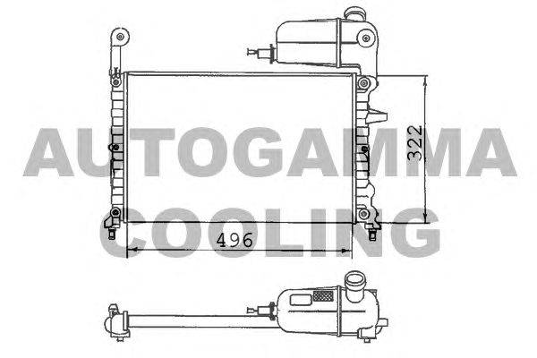 Радиатор, охлаждение двигателя AUTOGAMMA 100308