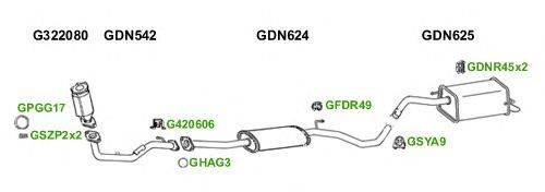 Система выпуска ОГ GT Exhaust 6671