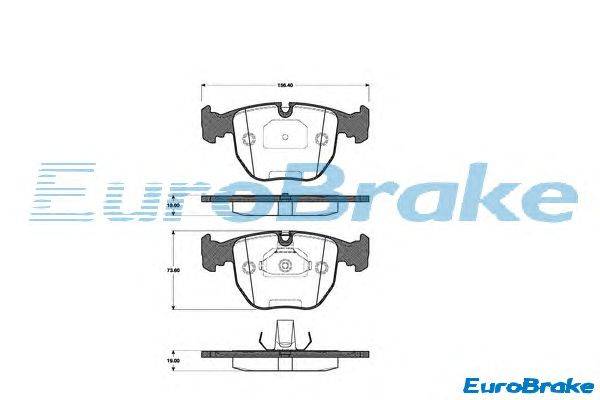 Комплект тормозных колодок, дисковый тормоз EUROBRAKE 5501221517