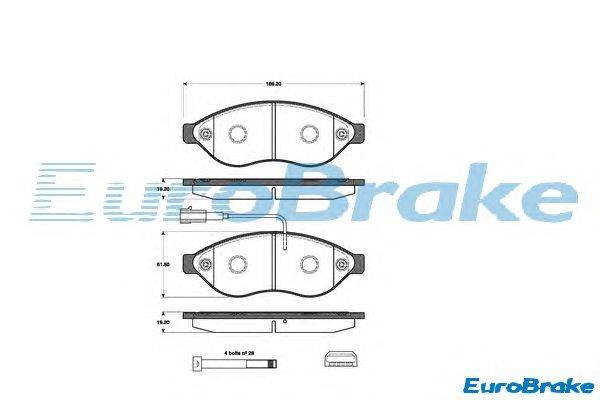 Комплект тормозных колодок, дисковый тормоз EUROBRAKE 5501221959