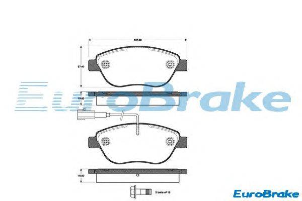 Комплект тормозных колодок, дисковый тормоз EUROBRAKE 5501222377