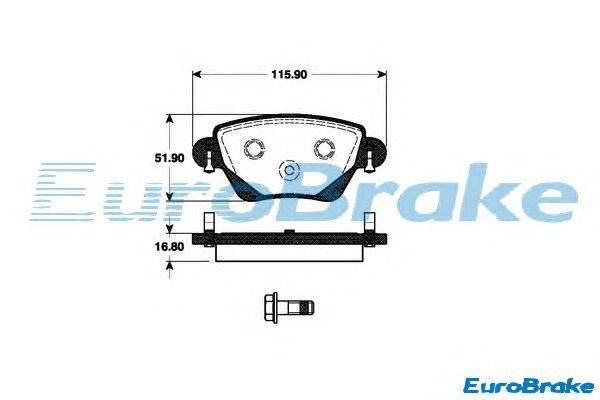 Комплект тормозных колодок, дисковый тормоз EUROBRAKE 5501222554