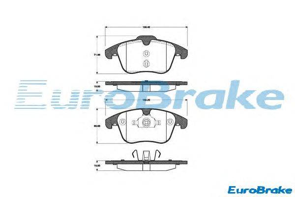 Комплект тормозных колодок, дисковый тормоз EUROBRAKE 5501222568